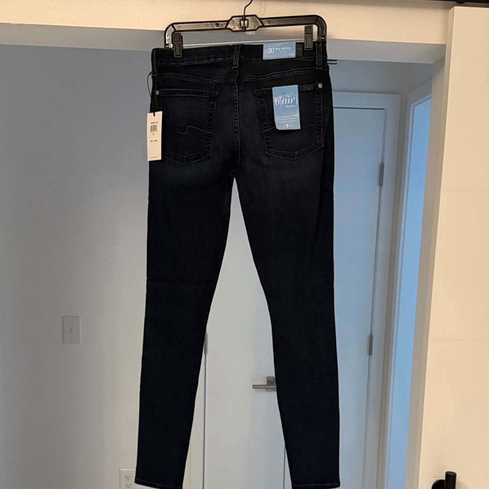 7 For All Mankind Dark Blue Skinny Jeans 30
